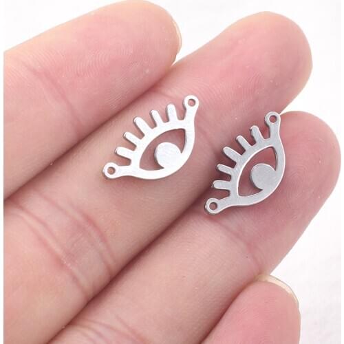 10pcs 19x10mm Stainless Steel Eyes Charms Pendant For DIY Jewelry Making Findings Necklace Bracelet Handmade Craft Accessories