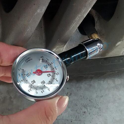 Truck Bicycle Air Tyre Tire Pressure Gauge Safety Dial Meter Tester Accessories