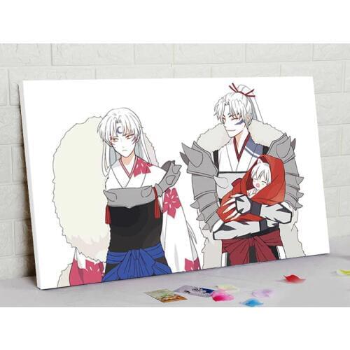Oil painting by numbers Lnuyasha diy digital painting Japan Style anime poster wall art with canvas home decor for kids