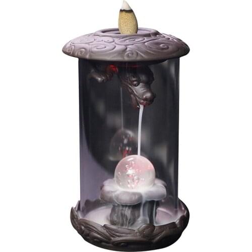 Handmade Ceramic Incense Burner Smoke Waterfall Backflow Incense Burner Living Room Decor Incense Holder Feng Shui Decoration