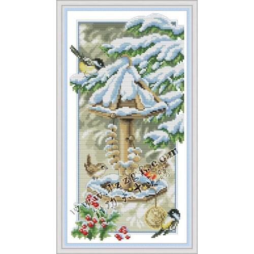 Everlasting Love Birds Enjoying the Cold Winter Chinese Cross Stitch Kits вышивка крестом наборы 14 11CT Ecological Cotton Clear