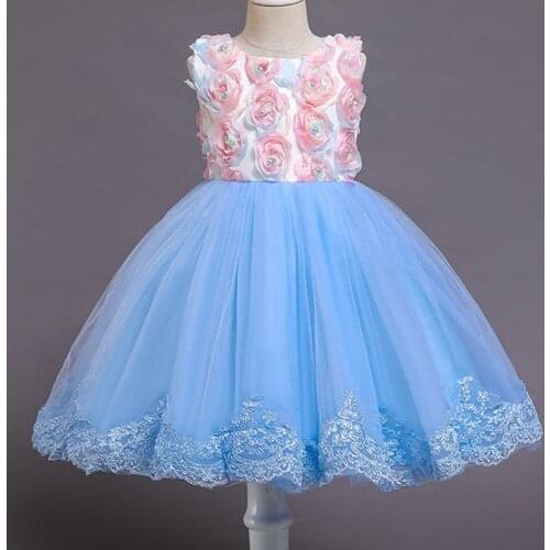 Girls Summer Tulle Dresses for Party and Wedding Christmas Clothing Princess Flower Tutu Dress Children Costume Prom Ball Gown