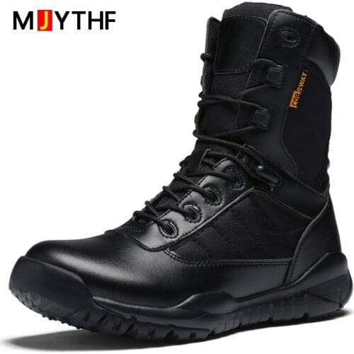 Male Shoes Adult Tactical Boots Outdoor Army Boots Combat Desert Boots Military Shoes Autumn Winter Boots Leather Hiking Shoes