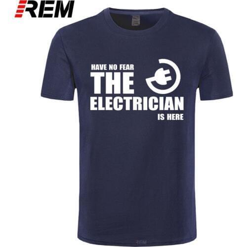 REM Mens Tee Shirts Have No Fear The Electricia Is Here Man Cotton T-shirt Tops Camisetas Custom Mens Short Sleeve Clothing
