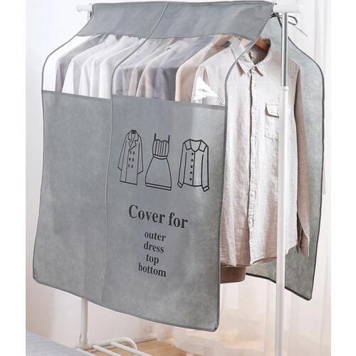 Non-woven Coat Dust Cover Transparent Clothes Hanging Garment Dress Clothes Suit Coat Dust Cover Wardrobe Storage Bags Organizer