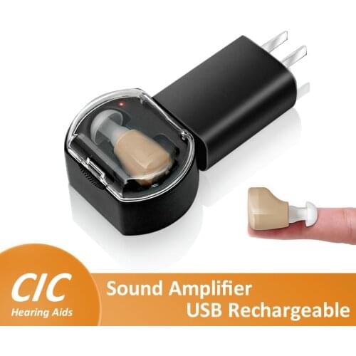Invisible Hearing Aid Mini CIC Digital Wireless Sound Amplifier Rechargeable Device For The Elderly Deafness Adjustable Ear Aids