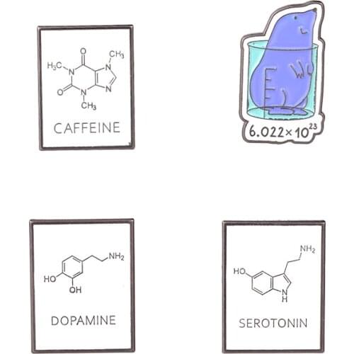 New Fashion Chemical Element Enamel Pin Custom Cute Purple Brooch Backpack Denim Badge Jewelry Out All-Match Gift