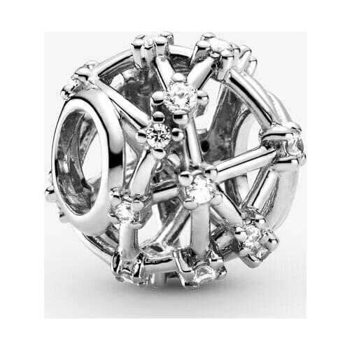 New Openwork Star Constellations Charms 925 Sterling Silver Beads fit Original Bracelet Necklaces Christmas Gift DIY Jewelry