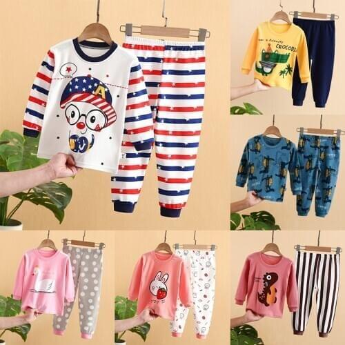 Ircomll Baby Girls Pajama Sets Boy Pyjamas Kids Home Clothes Nightwear Childrens Clothing Sleepwear For Girl Tops+Pants Unisex