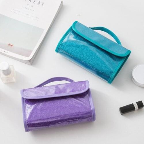 Portable Cosmetic Storage Pouch Bathroom Hanging Type Waterproof Snap Toiletry Sorting Bag Travel Folding Sundries Organizer