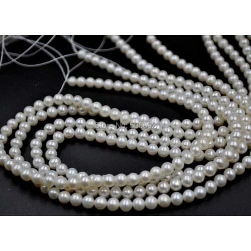 Stunning wholesale 5mm near round freshwater white pearl