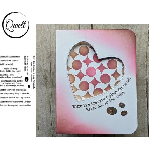 QWELL 4*6 inch Clear Silicone Stamps Words Letter Caffeine & Quarantine Sayings DIY Craft Decor Album 2020 New