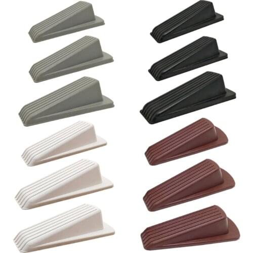 Rubber Door Stoppers Door Stop Wedge Large Heavy Duty Flexible Door Holder 3 Pc