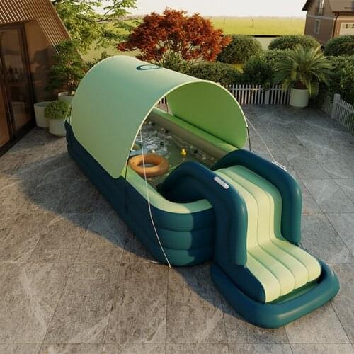 Self-inflating Swimming Pool Durable Water Slide Auto Sun Resistant Inflatable Pool Float Raft for Outdoor Hot Summer 2021 New