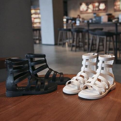 2021 Children Dress Roman Sandal For Little Girl Summer Kids Beach Shoes Fashion Glitter Rhinestone Bow 3 5 7 8 9 10 11 12 Year