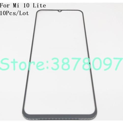 10Pcs/Lot 100%Original Touch Screen For Xiaomi Mi 10 Lite Front Glass Touch Screen Outer Panel Lens Repair Part