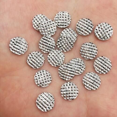 Silver 200pcs Resin 10mm Round Mini Face Flat Back Rhinestone Appliques DIY Wedding Scrapbook Craft SF809