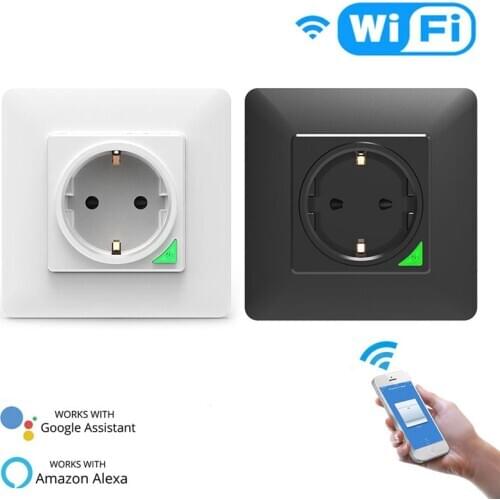 WiFi EU Smart Socket Freely Removable&Detachable from Wall Plate Smart Life Tuya App Remote Control Work with Alexa Google Home