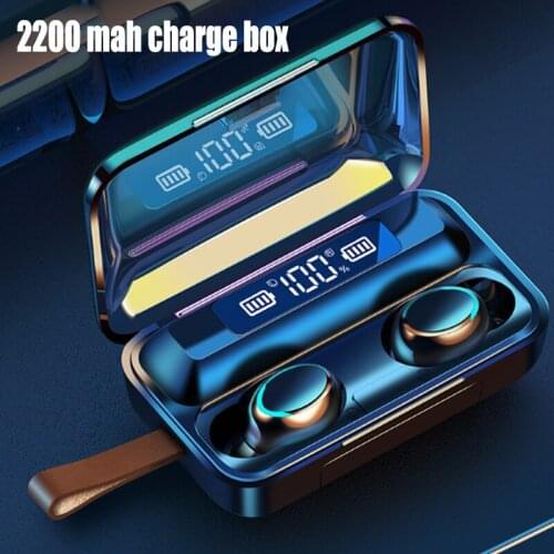 TWS Bluetooth 5.0 Earphones 2200mAh Charging Box Wireless Headphone 9D Stereo Sports Waterproof Earbuds Headsets With Microphone