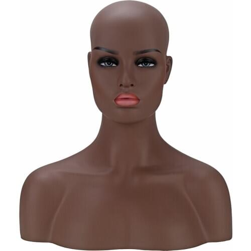 Firberglass Female Mannequin Manikin Head Bust Stand For Wigs And Hat Display