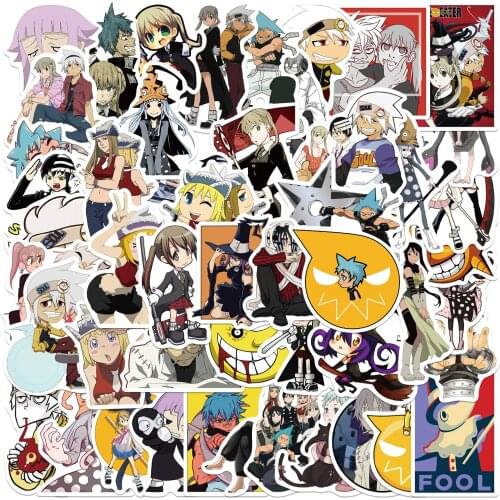 10/50pcs Soul Eater Cartoon Stickers for Laptop Luggage Bottle Guitar Bicycle Decorative Decal Graffiti Anime Stickers