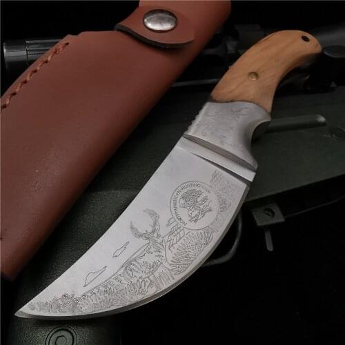 19CM (7') 58HRC Fixed Blade Pipe Cutter Pocket Knives Hunting Multifunction Tactical Outdoor Camping Survival Hand Tool Knifes