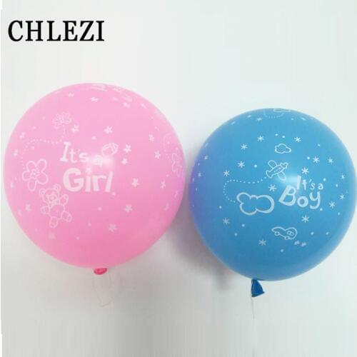 20Pcs 12 Inch its a boy and its a girl latex balloons Happy Birthday Party Decoration baby balloon Blue Pink Colors can choose