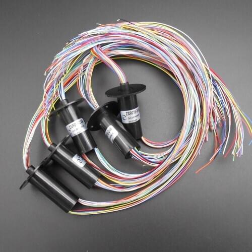 20PCS 24 Lead Wires 15mm 24*2A (24 Wires 2A) Conductors Capsule Slip Ring 220V 250Rpm Engineering Plastics 360 degrees *FD091X20