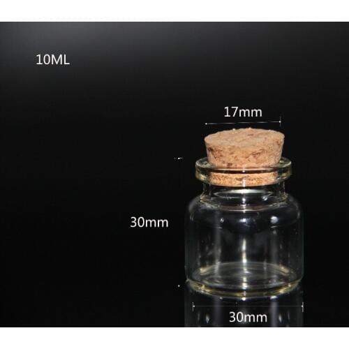 200pcs 30*30mm wholesale Glass Bottles With Cork Small Transparent Mini Empty Glass Vials Jars Container DIY Clear Food Bottles