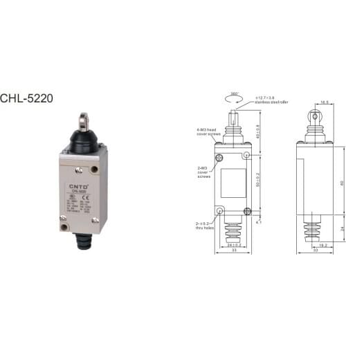 4Pcs/Lot Top Quality Original CNTD CHL-5220 Limit Switch/Micro Switch , Metallic bottom shell