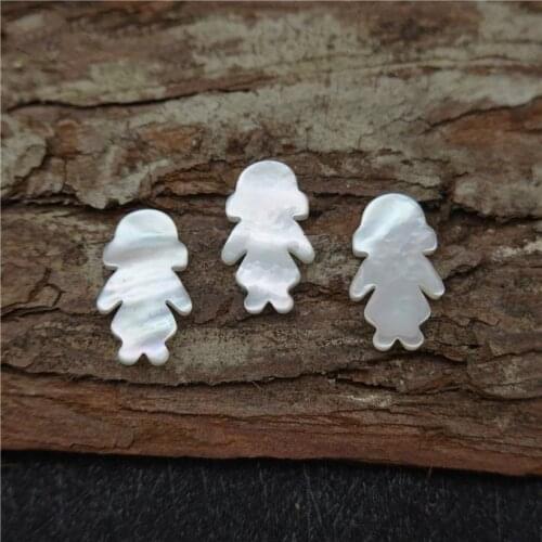 50pcs Wholesale 9*15mm New arrival fashion genuine mother of pearl shell girl pendant drilled hole