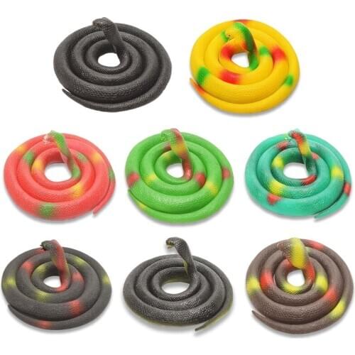 53 Inch Realistic Simulation Rubber Soft Snake Prank Joke Funny Toy Halloween Party Props to Scare Birds
