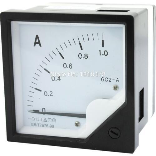 6C2 DC 0-1A2A 3A 5A 10A 15A 20A Measuring Tool Rectangle Panel Analog Meter Amperemeter 80*80mm
