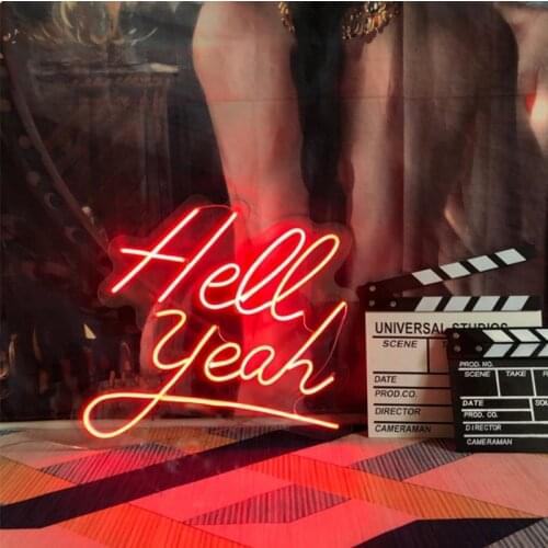 Custom Hell Yeah Led Acrylic Neon Sign Light Decor Indoor Wall Hanging for Party Home Room Bedroom Personalize Gift