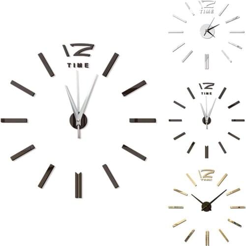 Antique Mini DIY Mirror Surface Clock Sticker Mute Wall Clock 3D Wall Watch Living Room Home Office Decor Christmas Gift