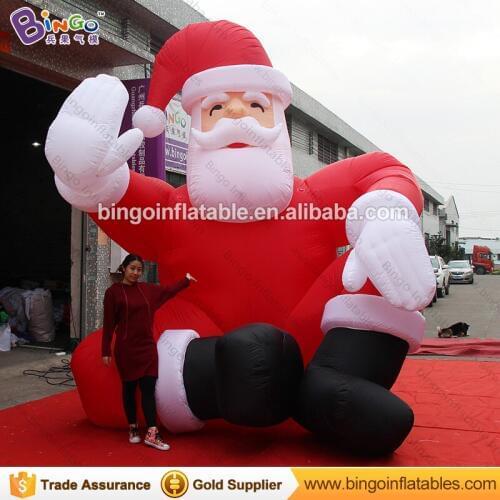 Free Delivery 5M high large Inflatable Sitting Santa Claus Figure airblown old man model with beard For Chrismas Day toys