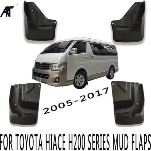 4PCS/SET Splash Guard Mud Flaps for Toyota Hiace H200 Series 2005-2017 Mud Flaps Front &Rear