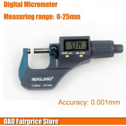Digital outside micrometer,Measuring range:0-25mm,Free shipping