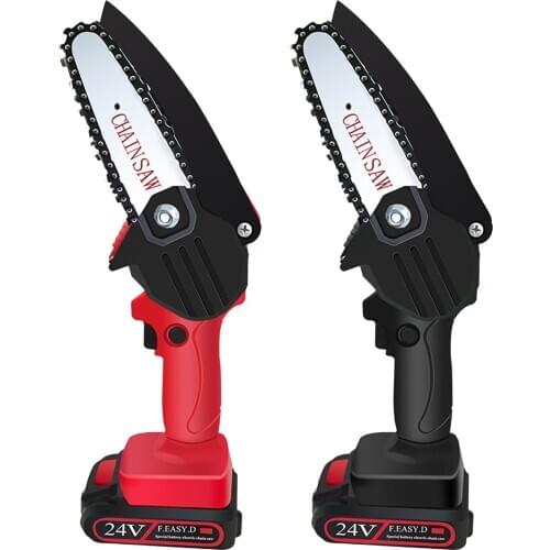 24V 2000 MAh Mini Electric Chain Saw One-Hand Woodworking Lithium Battery Pruning Chainsaw Wood Cutter Cordless For Gardening