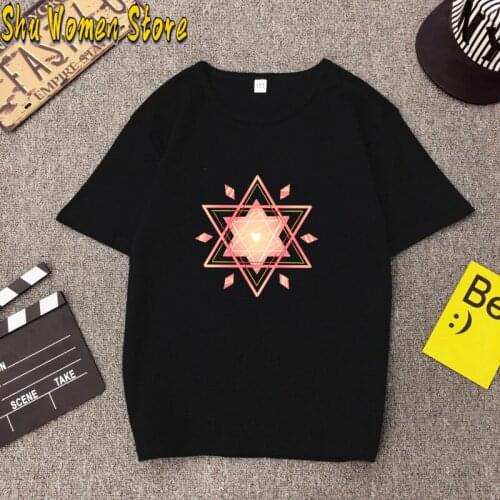 The Magic Hexagram Star Exploration t shirt sporting sports t-shirt fashion Short-sleeved meeting tees Top clothes summer goth