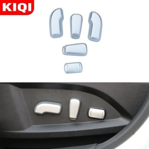 KIQI Car Chrome Seat Switch Adjustment Knob Cover Trim Sticker for Renault Koleos Samsung QM6 2016 - 2020 Car Accessories