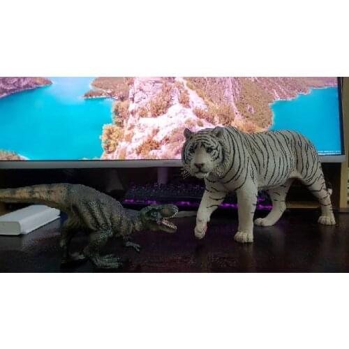 Collectible 1/6 Animal Model Yellow/White Bengal Tiger Animal Statue Model Figure Scene Accessories for 12'' Action Figure