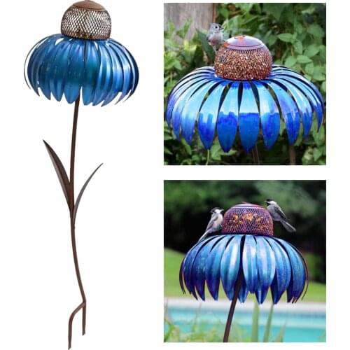 Coneflower Bird Feeder Handpainted Garden Art Decor Wildbird Essentials