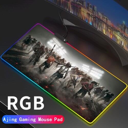 PLAYERUNKNOWNS BATTLEGROUNDS Mouse Pad RGB Large PUBG Gamer Mause Mat Computer Mousepad Led Backlight Keyboard Desk Mat