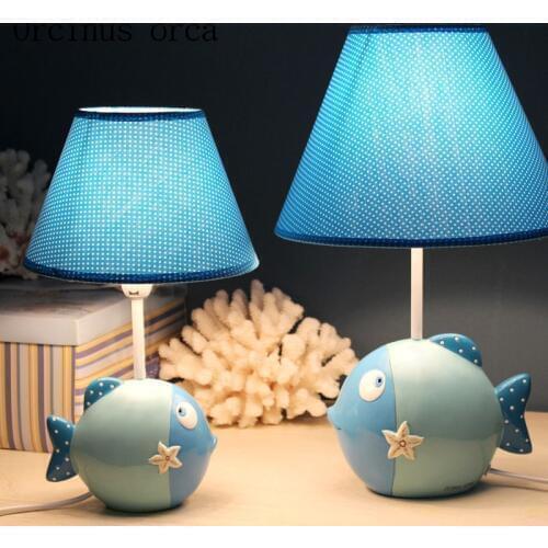 Cartoon creative fish desk lamp childrens room Princess Room girls bedroom bedside lamp lovely animal LED lamp free shipping