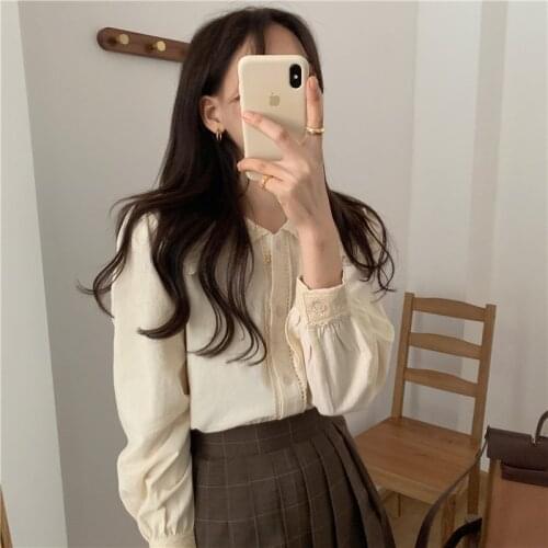 New Embroidery Lace Transparent Womens Blouses Summer Tops Femme Casual Women Shirt Long Sleeve Girls Blouse New Blusas