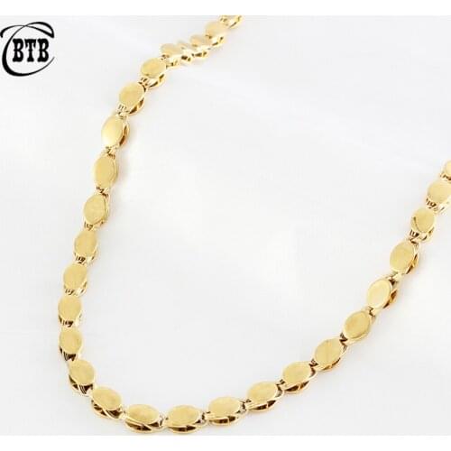 Hot Sale Golden Fashion Smooth Surface Unisex Necklace Muslim Islamic Jewelry Wholesale Never Fade Multiple Sizes To Choose From