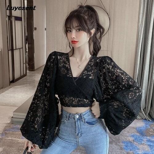 Luyesent Openwork Blouses