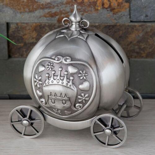 MetalCartoon Pumpkin Car Savings Tank European Creative Cinderella Pumpkin Car Savings Tank Money Box Piggy Bank