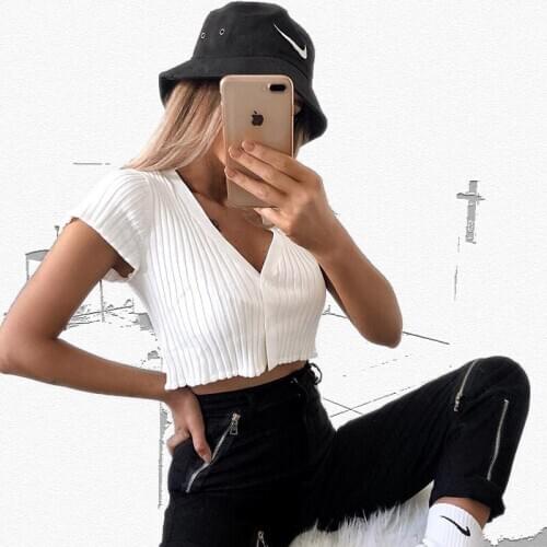 New sexy slim cardigan with closed side thread knitting t-shirt top